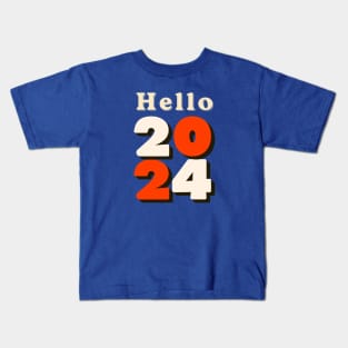 Hello 2024 Bold and Colourful Kids T-Shirt